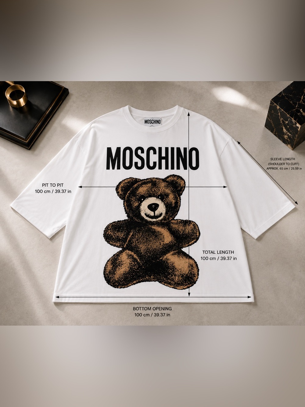 Moschino Teddy Bear Oversized T-Shirt Dress White XXXL - Picture 15 of 15